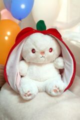 Çilek Tavşan Kırmızı Çantalı Peluş Oyuncak