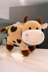 Mellito Toyzz 30 Cm Kalpli Sevimli İnek Peluş Uyku Arkadaşı ve Oyuncak Hediyelik