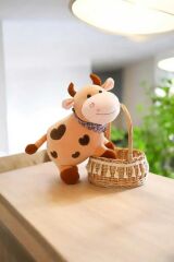 Mellito Toyzz 30 Cm Kalpli Sevimli İnek Peluş Uyku Arkadaşı ve Oyuncak Hediyelik
