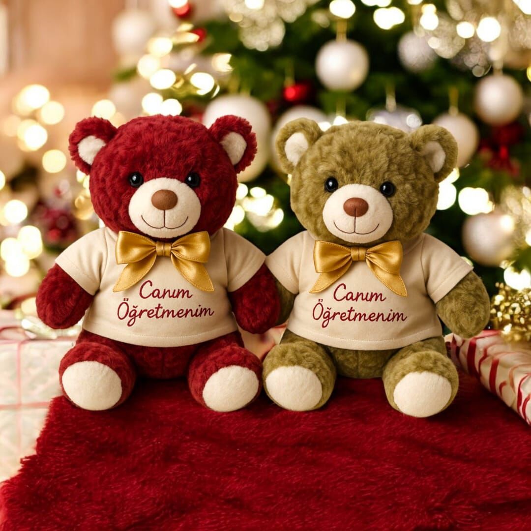 35 Cm Öğretmenler Günü Hediyesi Canım Öğretmenim Özel Tshortlu Peluş Ayı