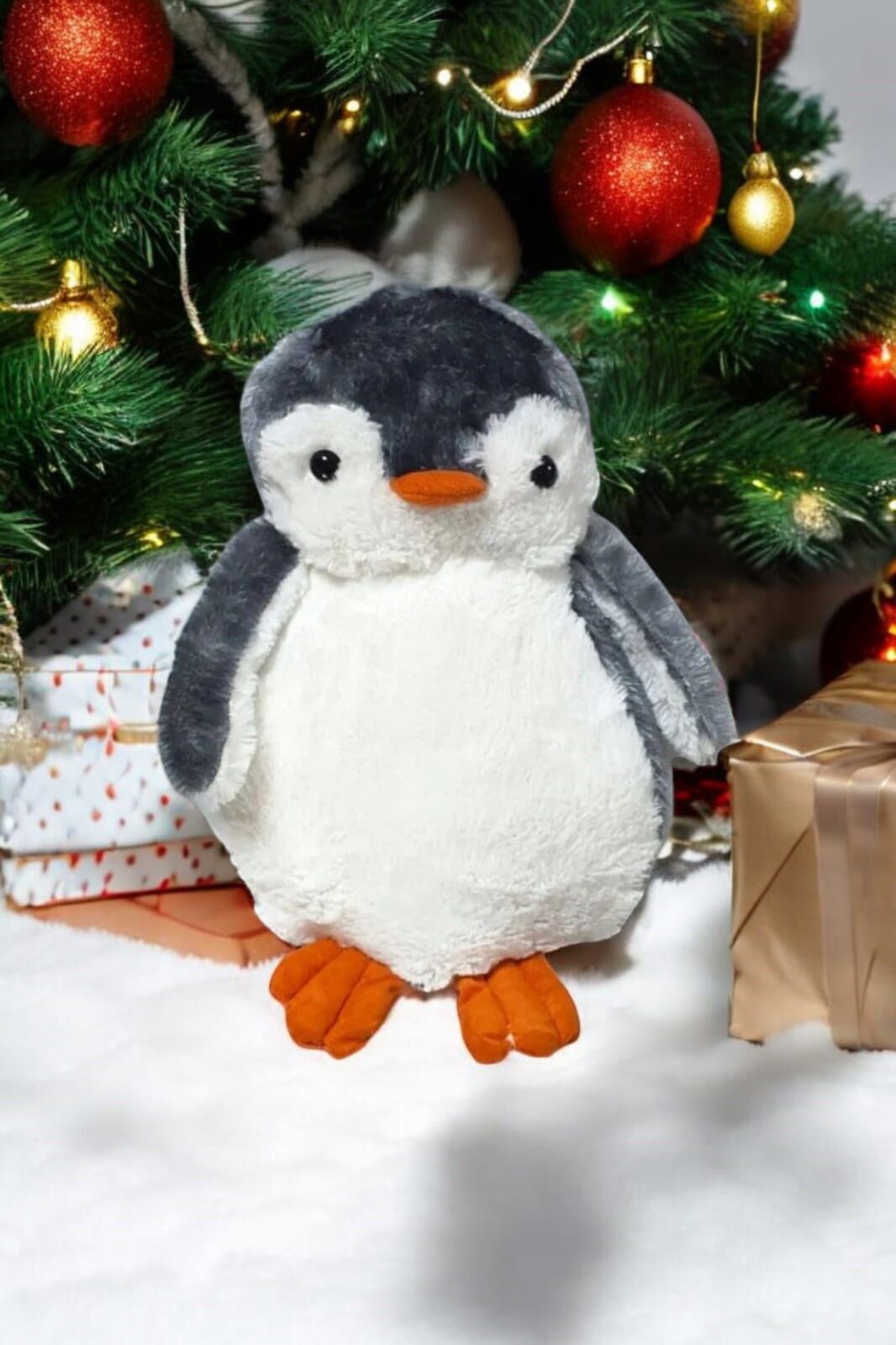 Pingu Penguen Gri Peluş Oyuncak Uyku ve Oyun Arkadaşı