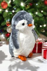 Mellito Toyzz Pingu Penguen Gri Peluş Oyuncak Uyku ve Oyun Arkadaşı