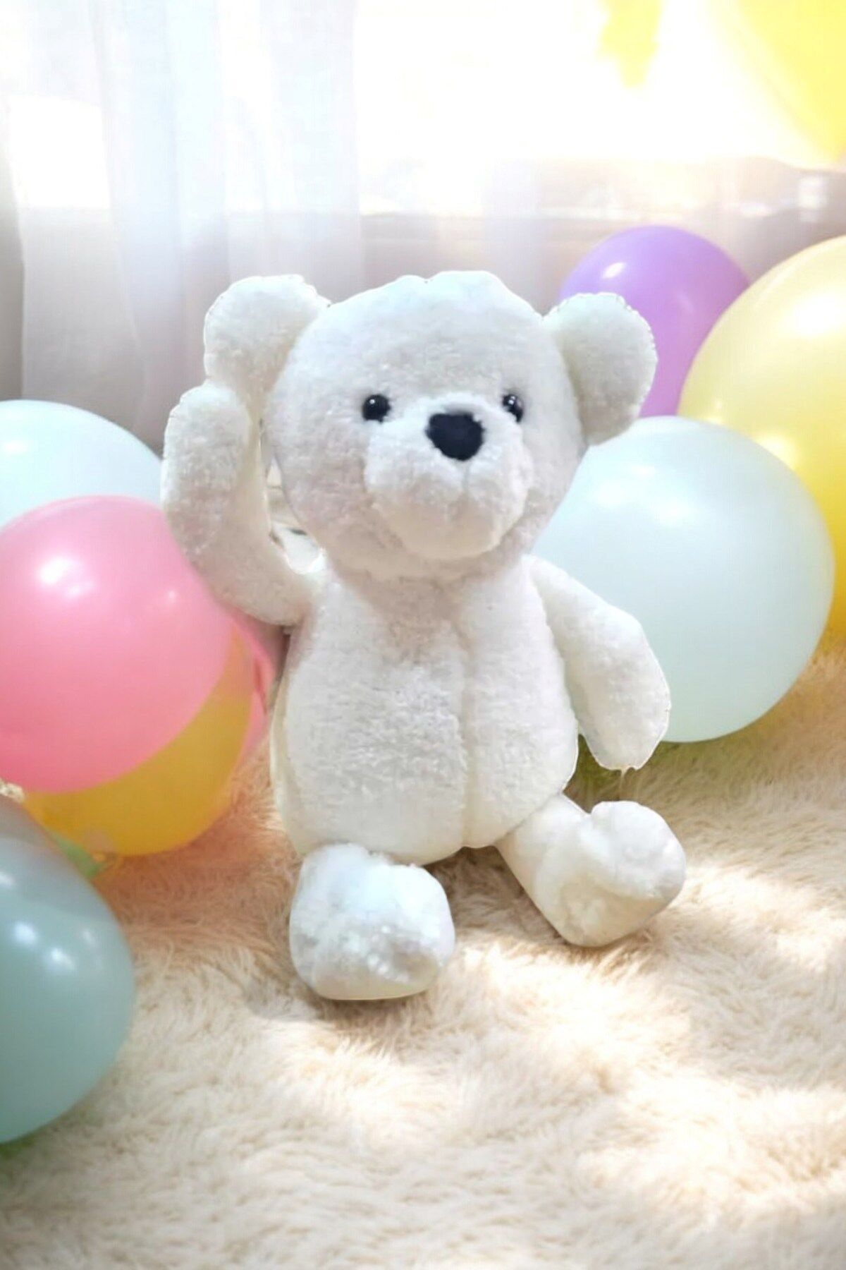 Mellito Toyzz Sevimli Bej Peluş Ayı Oyuncak Ayıcık En Güzel Hediyeler 30 cm