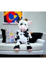 Mellito Toyzz Sevimli İnek Peluş Uyku Arkadaşı ve Oyuncak Hediyelik 50 cm