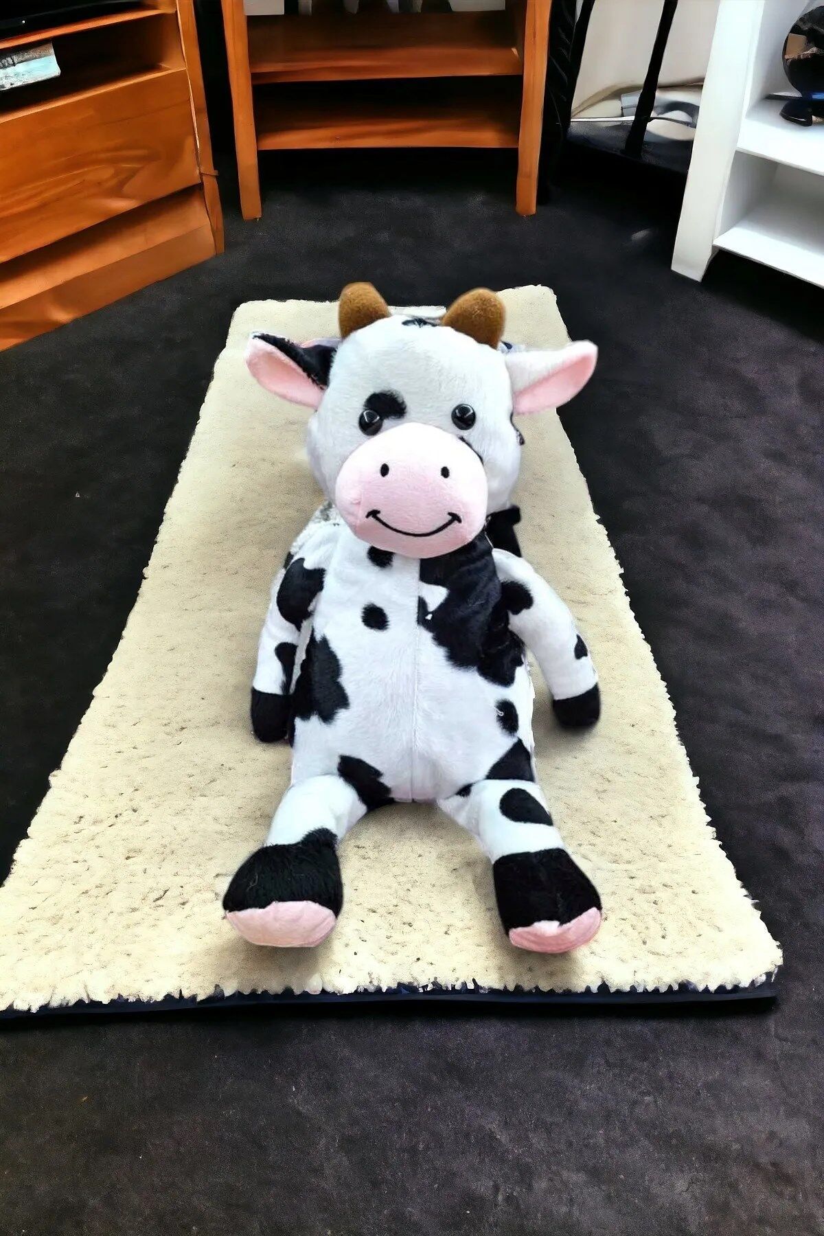 Mellito Toyzz Sevimli İnek Peluş Uyku Arkadaşı ve Oyuncak Hediyelik 50 cm