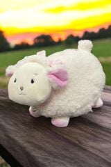 Sevimli Kuzu Krem Kuzucuk Peluş Oyuncak ve Uyku Arkadaş