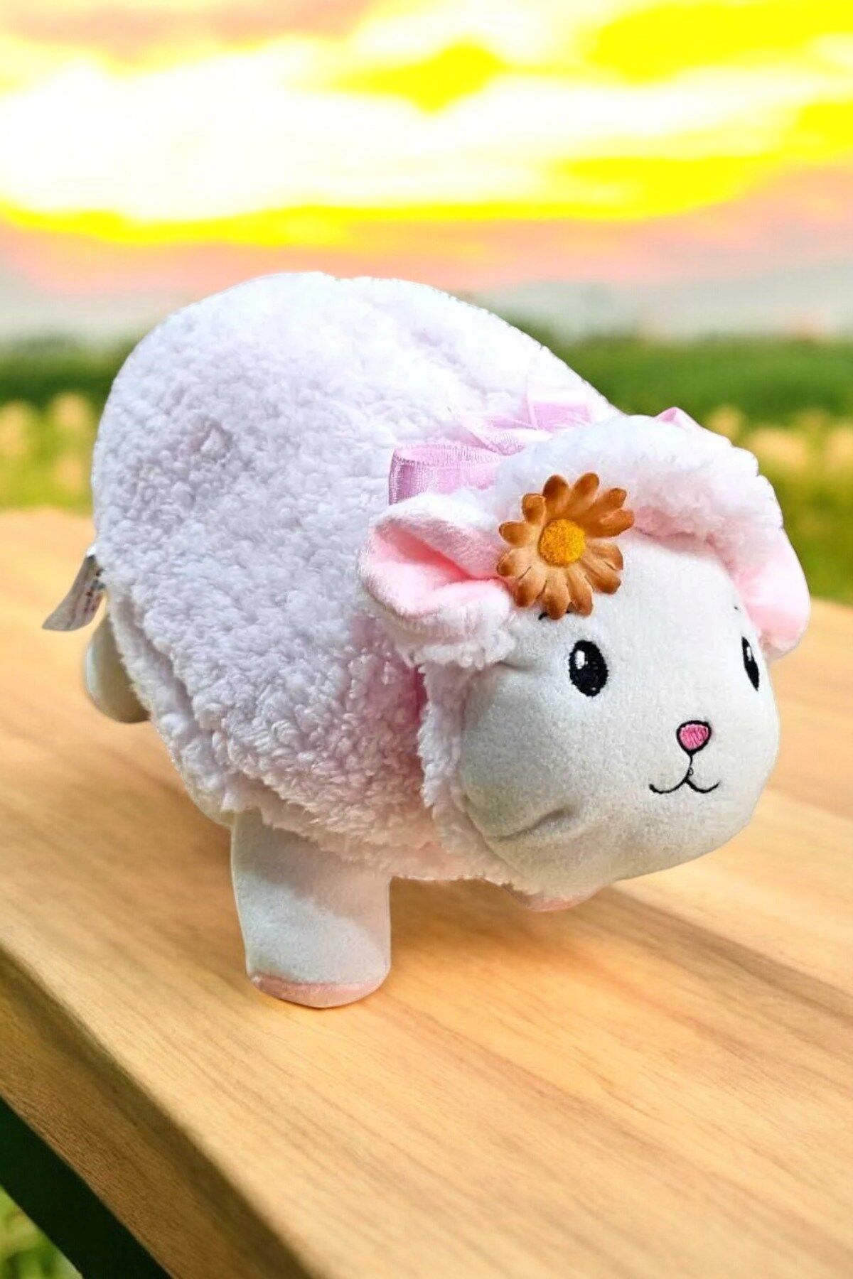 Sevimli Kuzu Pembe Kuzucuk Peluş Oyuncak ve Uyku Arkadaşı