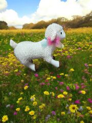 Mellito Toyzz 60 Cm Kıvırcık Sevimli Kuzu Peluş Oyuncak ve Uyku Arkadaşı