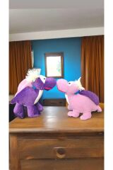 Sevimli Mor Dinazor Peluş Oyuncak ve Uyku Arkadaşı