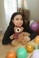 Mellito Toyzz Sevimli Peluş Kasketli Ayı Oyuncak Ayıcık En Güzel Hediyeler