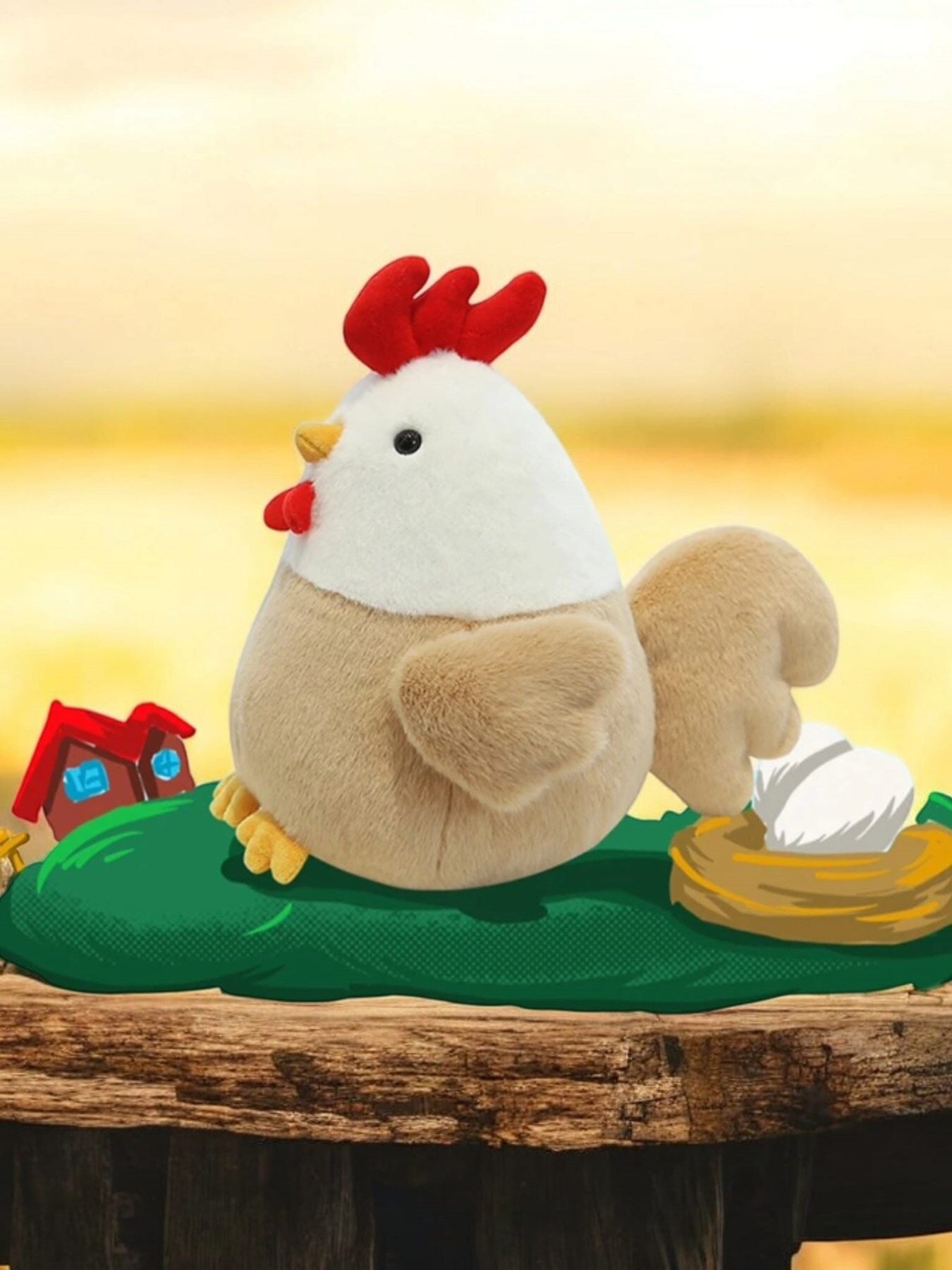 Sevimli Tavuk Peluş Oyuncak Oyun Arkadaşı Çiftlik Oyuncağı