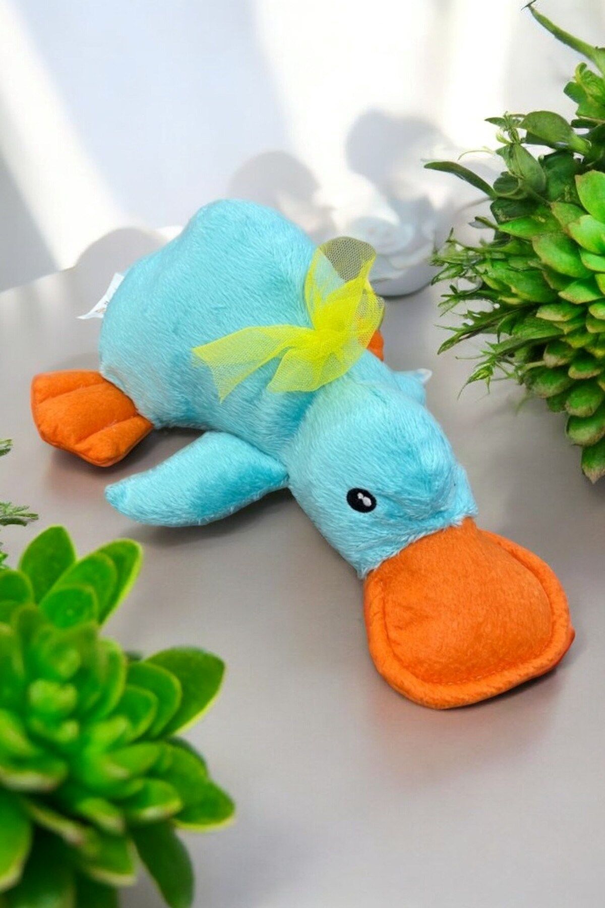 Yatan Mavi Ördek Peluş Oyuncak Uyku ve Oyun Arkadaşı