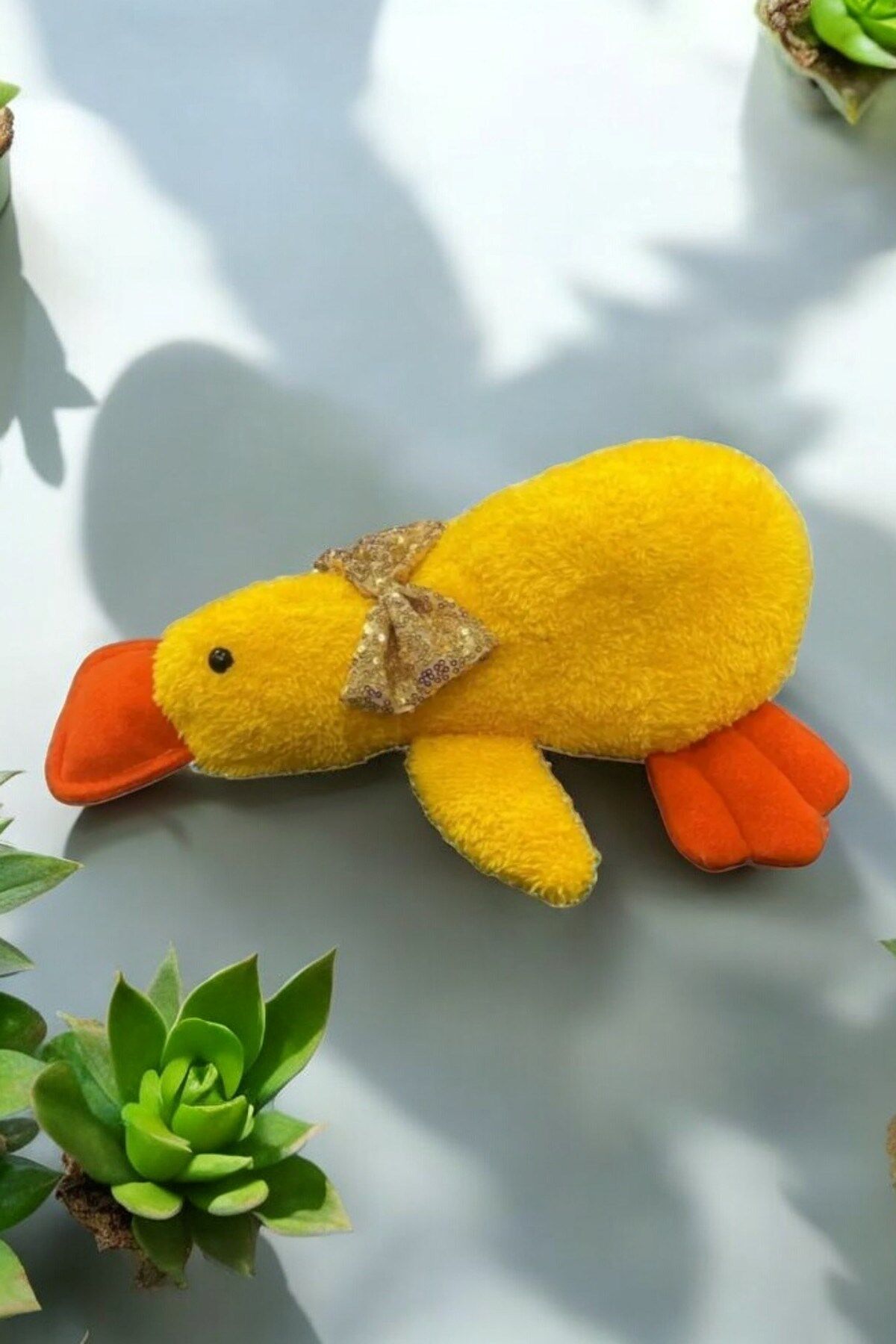 Yatan Sarı Ördek Peluş Oyuncak Uyku ve Oyun Arkadaşı