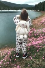 Bonbon Tavşan Beyaz Oyuncak Peluş Çanta Sırt Çantası