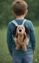 Mellito Toyzz Kahverengi Köpek Oyuncak Peluş Çanta Sırt Çantası