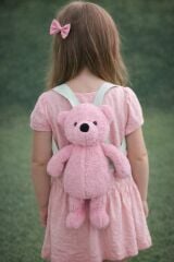 Mellito Toyzz Pembe Ayı Oyuncak Peluş Çanta Sırt Çantası