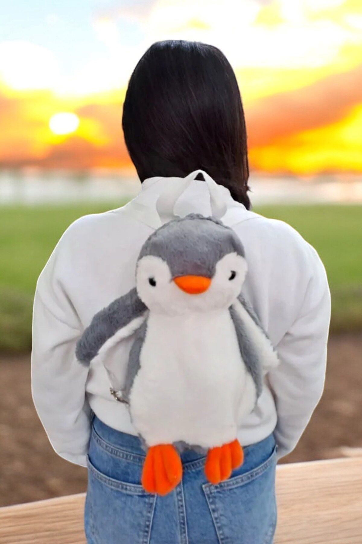 Pingu Penguen Oyuncak Peluş Çanta Sırt Çantası