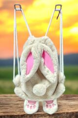 Mellito Toyzz Tavşan Kulak Beyaz Oyuncak Peluş Çanta Sırt Çantası