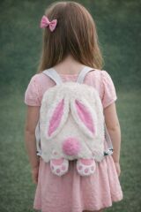 Mellito Toyzz Tavşan Kulak Beyaz Oyuncak Peluş Çanta Sırt Çantası