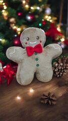 Mellito Toyzz Kahverengi Sevimli Kurabiye Adam Yılbaşı Noel Peluş Yastık