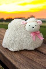 Mellito Toyzz Kuzu Suratlı Bebek ve Çocuk Odası Oyuncaklı Peluş Yastık