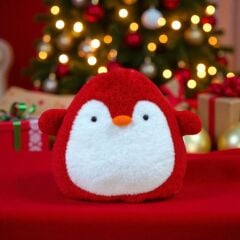 Mellito Toyzz 40 Cm Sevimli Kırmızı Penguen Peluş Dekoratif Kırlent Oyuncak Ayıcık En Güzel Hediyeler