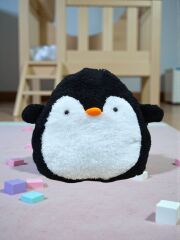 Mellito Toyzz Sevimli Peluş Siyah Penguen Yastık Uyku Arkadaşı Oyuncak ve Çocuk Odası Yastığı