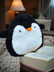 Mellito Toyzz Sevimli Peluş Siyah Penguen Yastık Uyku Arkadaşı Oyuncak ve Çocuk Odası Yastığı