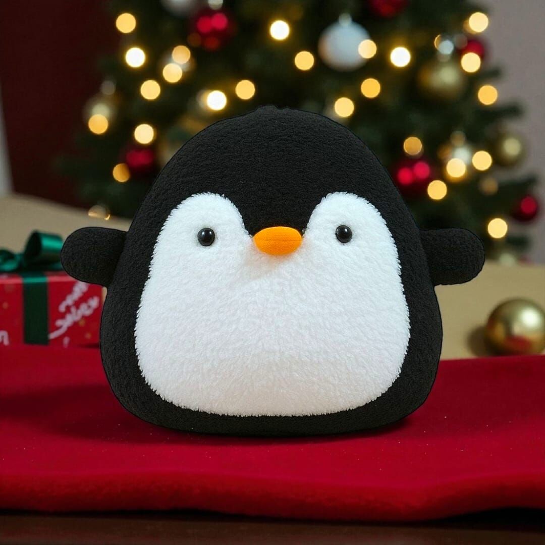 Mellito Toyzz Sevimli Peluş Siyah Penguen Yastık Uyku Arkadaşı Oyuncak ve Çocuk Odası Yastığı