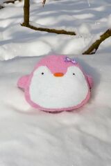 Sevimli Peluş Pembe Penguen Yastık Uyku Arkadaşı Oyuncak ve Çocuk Odası Yastığı