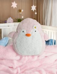 Mellito Toyzz Sevimli Peluş Pembe Penguen Yastık Uyku Arkadaşı Oyuncak ve Çocuk Odası Yastığı