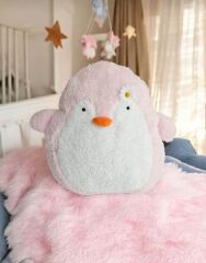 Mellito Toyzz Sevimli Peluş Pembe Penguen Yastık Uyku Arkadaşı Oyuncak ve Çocuk Odası Yastığı
