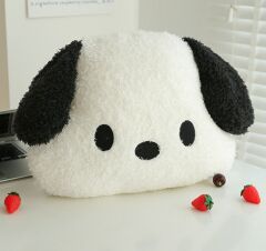 Siyah Beyaz KöpekFigür Sevimli Bebek ve Çocuk Odası Oyuncaklı Peluş Yastık