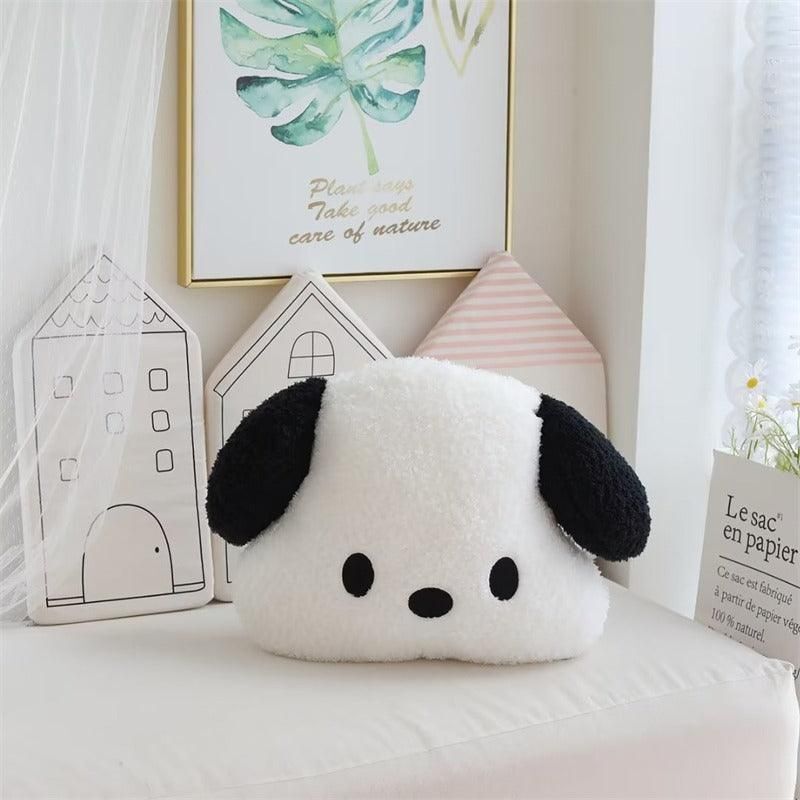 Siyah Beyaz KöpekFigür Sevimli Bebek ve Çocuk Odası Oyuncaklı Peluş Yastık