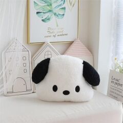 Siyah Beyaz KöpekFigür Sevimli Bebek ve Çocuk Odası Oyuncaklı Peluş Yastık