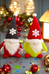 2’li Cüce Elf Gnome Yılbaşı Dekoru ve Peluş Oyuncağı 50 C6