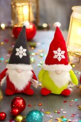 2’li Cüce Elf Gnome Yılbaşı Dekoru ve Peluş Oyuncağı