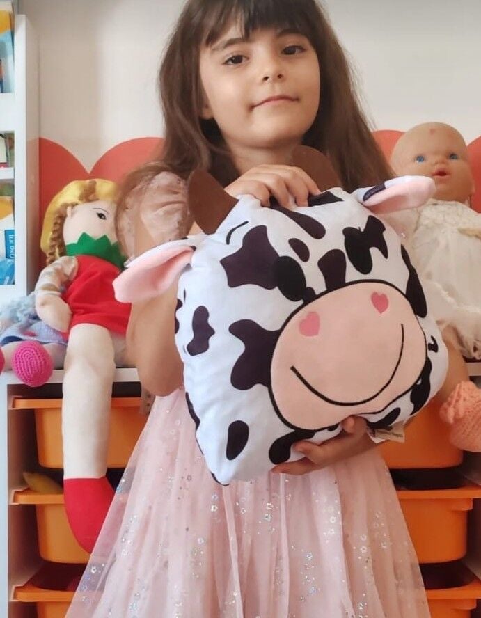 Mellito 40 Cm Sevimli İnek Çocuk Odası Yastığı