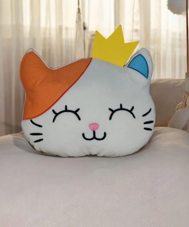 Mellito Peluş Kedili 40 Cm Çocuk Odası Yastığı