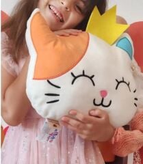 Mellito Peluş Kedili 40 Cm Çocuk Odası Yastığı