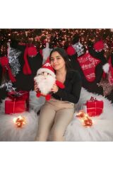 Çantalı Noel Baba Yılbaşı Dekoru ve Peluş Oyuncağı 50 Cm