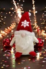 Cüce Elf Gnome Beyaz Yılbaşı Dekoru ve Peluş Oyuncağı 50 Cm