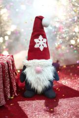 Cüce Elf Gnome Kırmızı Şapka Yılbaşı Dekoru ve Peluş Oyuncağı 50 Cm