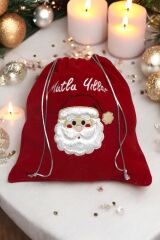 En Güzel Hediyeler Kırmızı Noel Baba Çuvalı Hediye Paketi 30x40