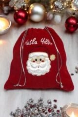En Güzel Hediyeler Kırmızı Noel Baba Çuvalı Hediye Paketi 30x40