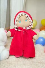 Kırmızı Başlıklı Kız Peluş Oyuncak Cicimel Bez Bebek