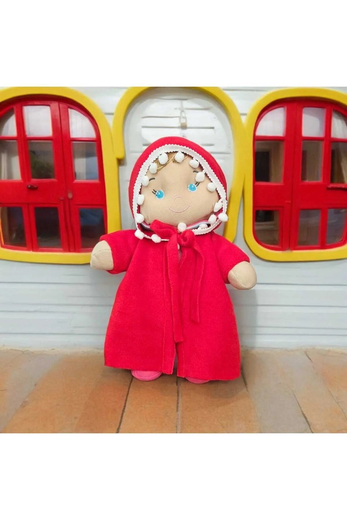Kırmızı Başlıklı Kız Peluş Oyuncak Cicimel Bez Bebek
