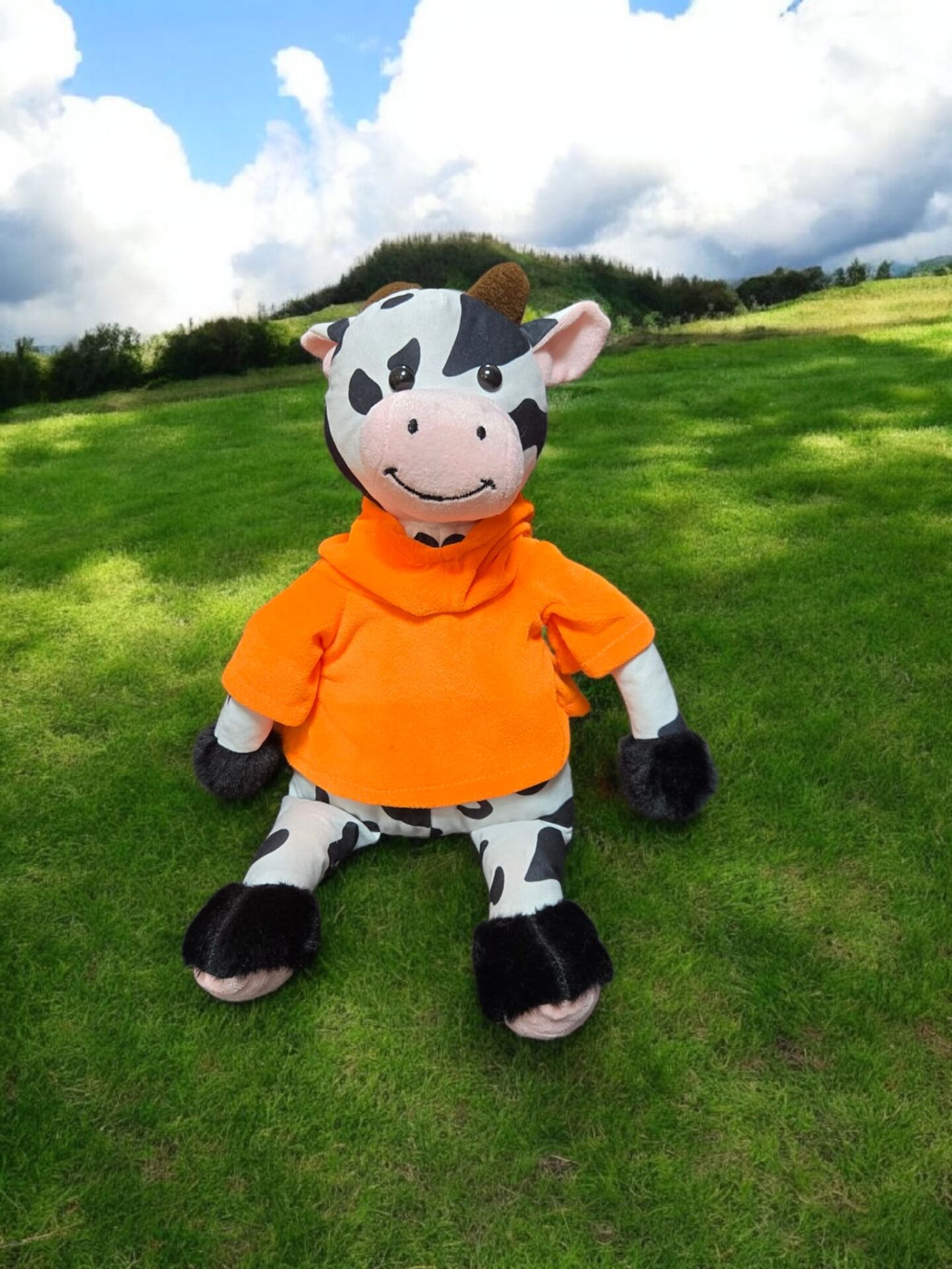 MELLİTO TOYZZ 50 Cm Sevimli Tişörtlü İnek Peluş Uyku Arkadaşı ve Oyuncak