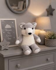 MELLİTO TOYZZ 40 Cm Sevimli Duman Husky Peluş Uyku Arkadaşı ve Oyuncak