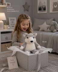 MELLİTO TOYZZ 40 Cm Sevimli Duman Husky Peluş Uyku Arkadaşı ve Oyuncak